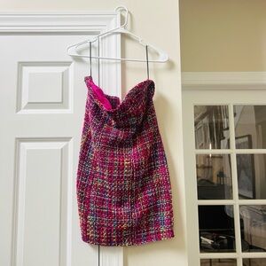 Elegant Strapless Multicolor Dress